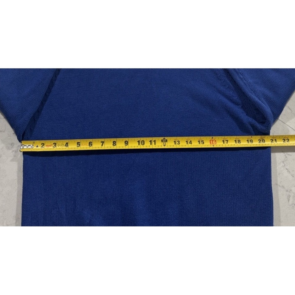 VTG 90s Lizwear Liz Claiborne Sweater Womens Medium Blue Cotton Knit Pullover - Picture 4 of 6